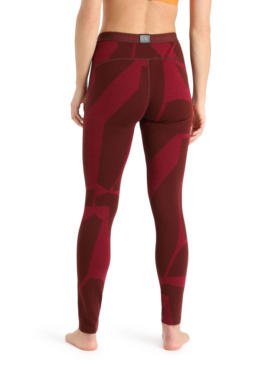 Legginsy Icebreaker Merino 250 Vertex Thermal Fractured Landscapes Damskie Różowe | PL 1406FDNM